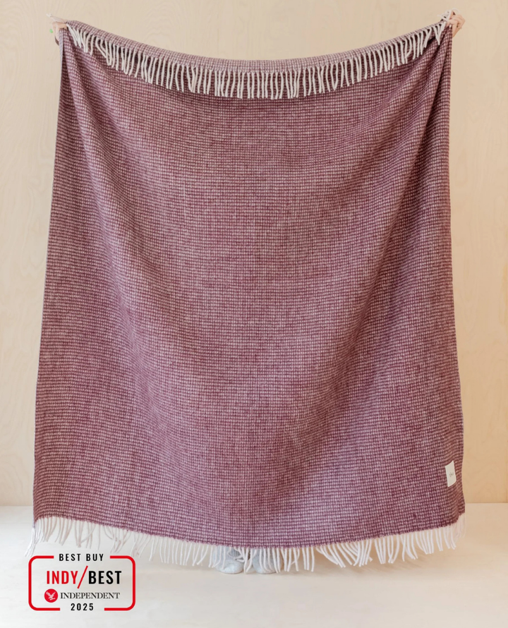 TBCo. Recycled Wool Berry Waffle Blanket Popup