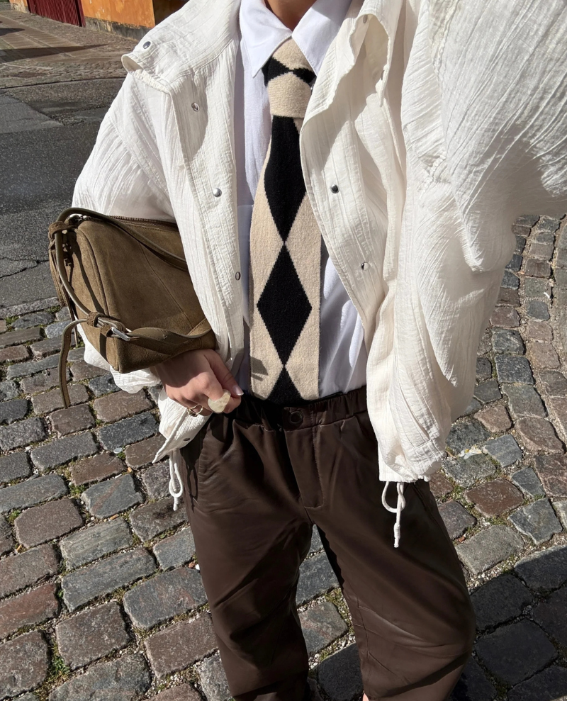 TBco. Black Harlequin Merino Skinny Scarf