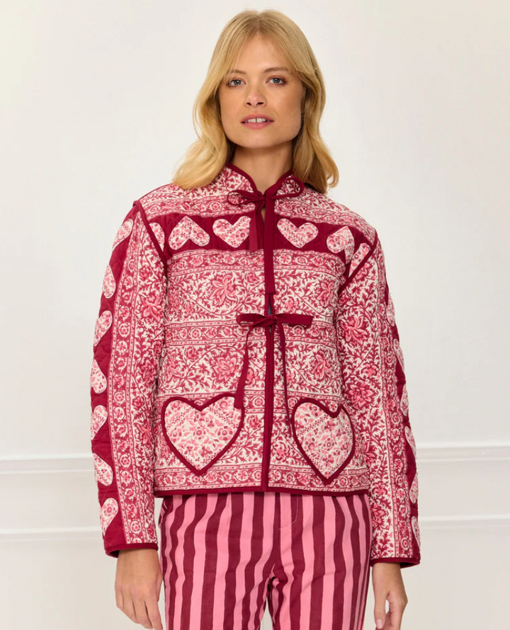 Pink City Prints Penny Burgundy Heart Jacket