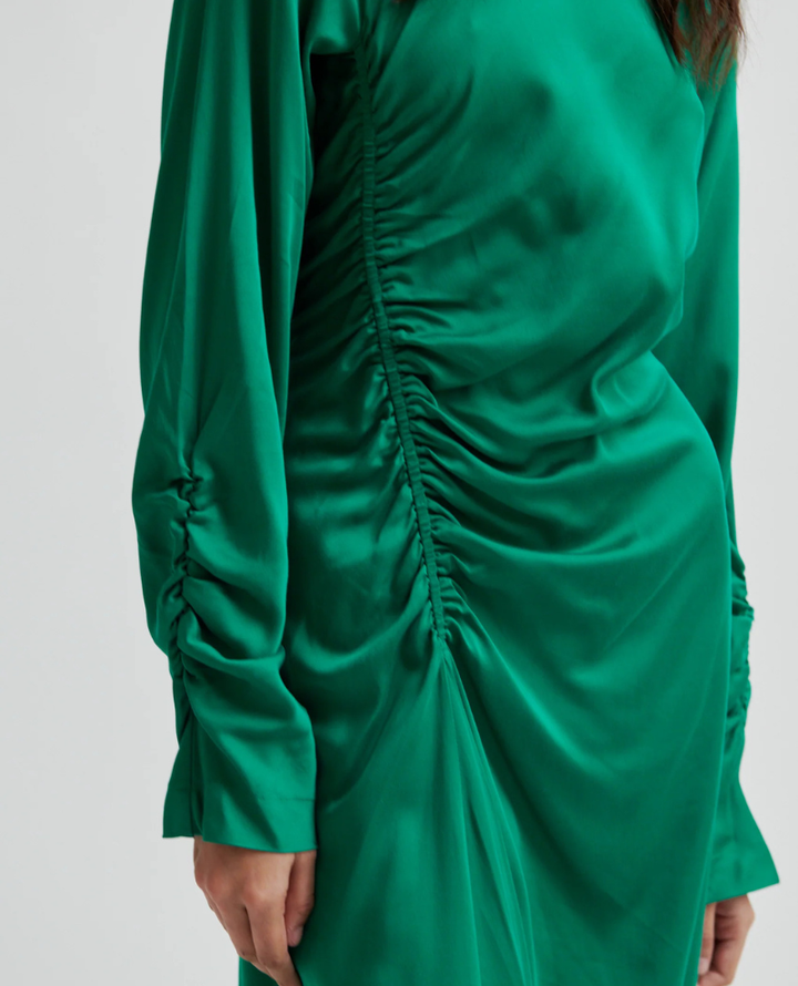 Second Female Satina Lush Green Midi Dress