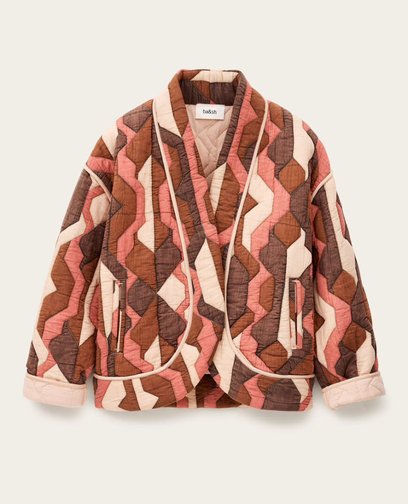 Ba&sh Trincy Bordeaux Patchwork Jacket