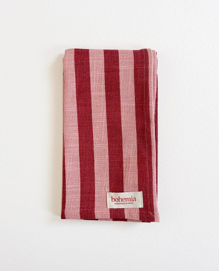 Bohemia Design Jaipur Pomegranate Stripe Tea Towel