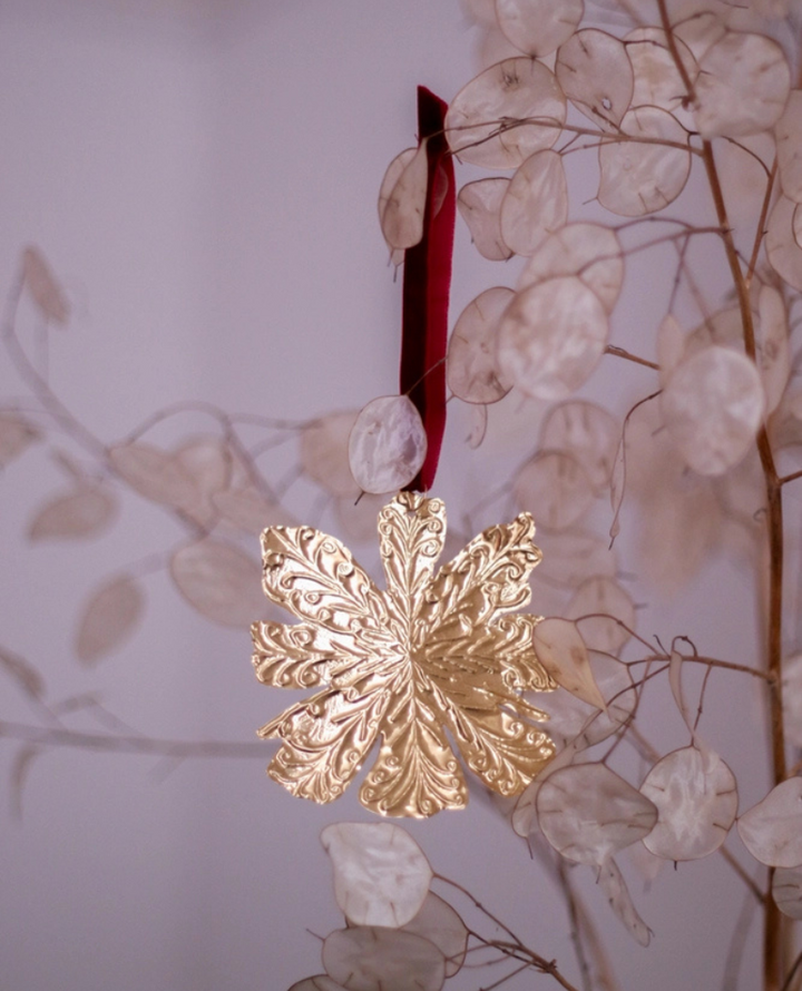 Meg Fatharly Embossed Tin Snowflake Decoration