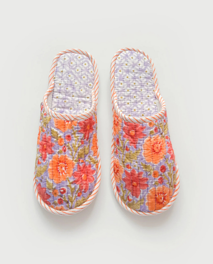 Bohemia Design Lilac Block Print Slippers