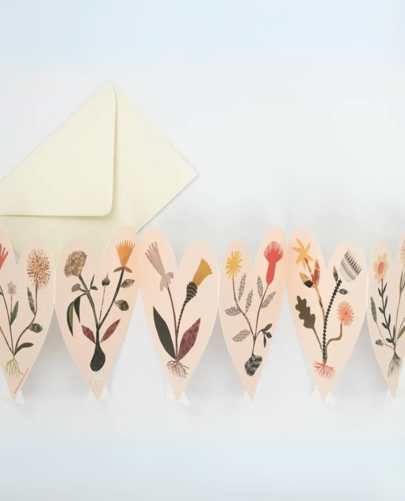 Hadley Hearts Flowers Concertina Card