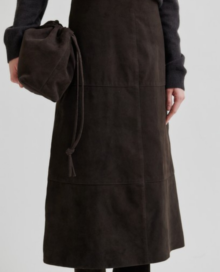 Second Female Noormie Chocolate Suede Skirt