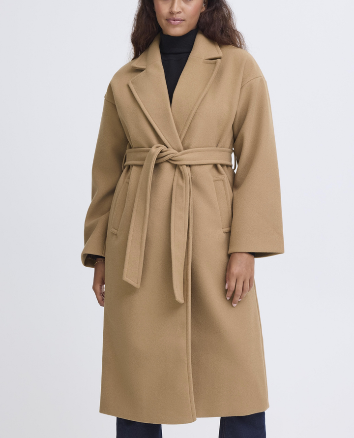 Ichi Jannet Camel Wrap Coat