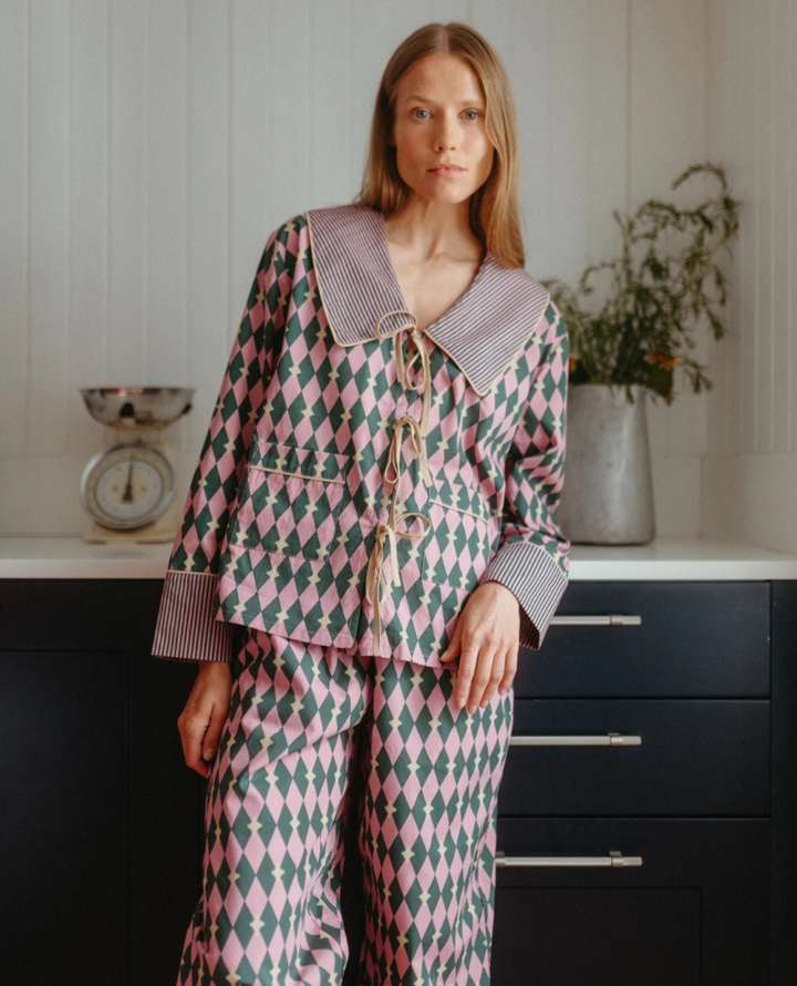 TBCo. Pink Harlequin Cotton Pyjamas Pop Up