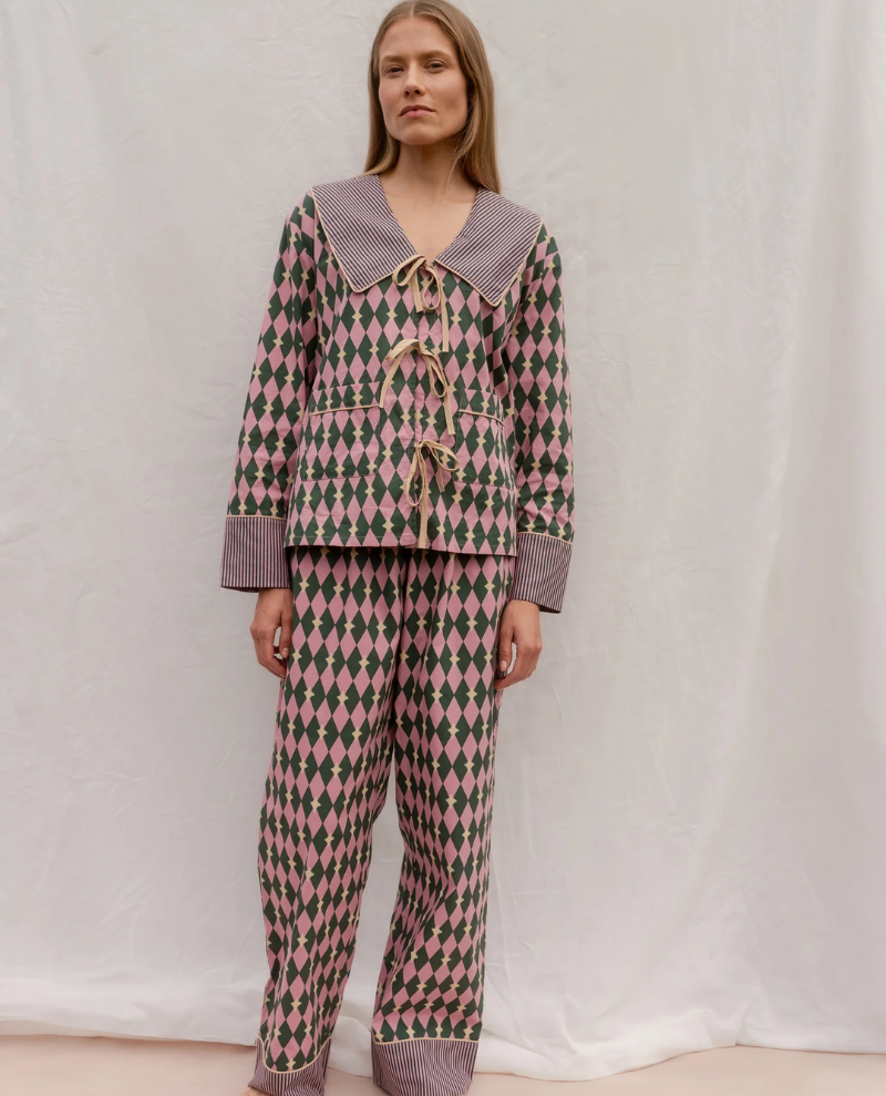 TBCo. Pink Harlequin Cotton Pyjamas Pop Up