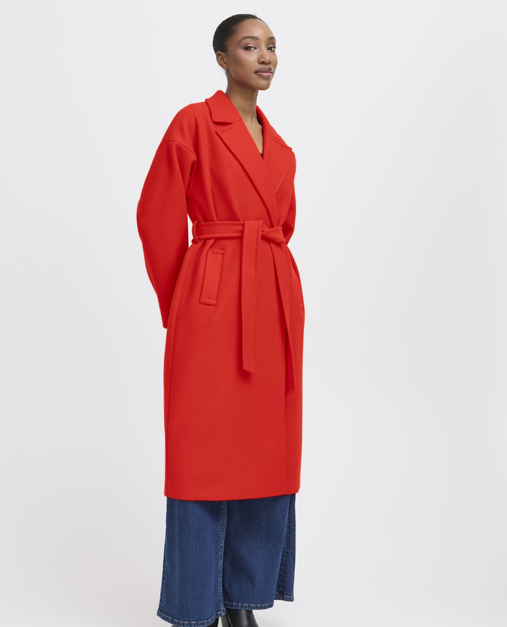 Ichi Jannet Red Wrap Coat