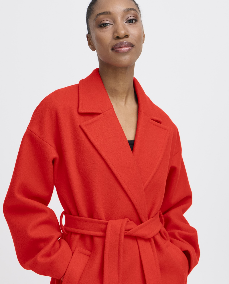 Ichi Jannet Red Wrap Coat