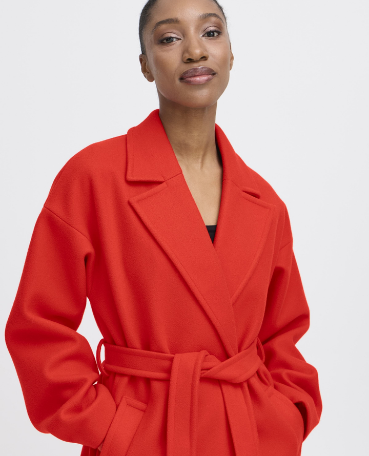 Ichi Jannet Red Wrap Coat