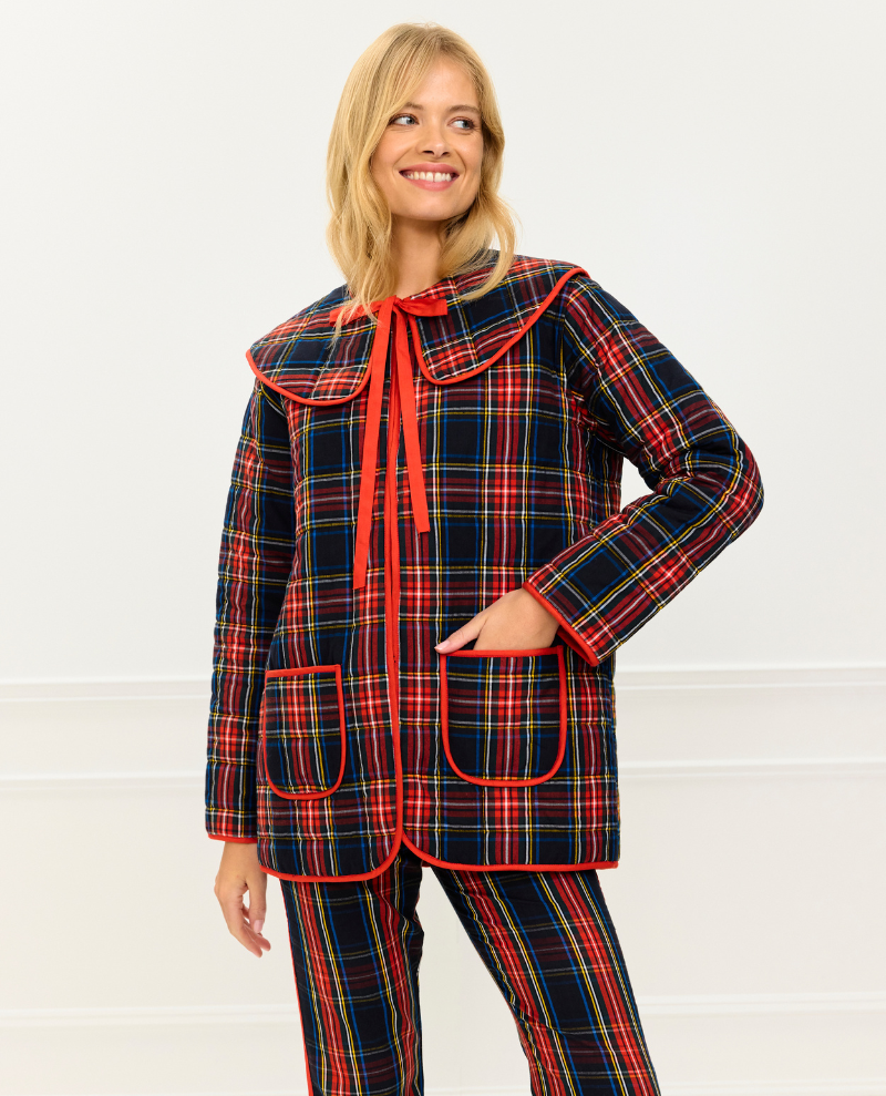 Pink City Prints Simone Tartan Jacket