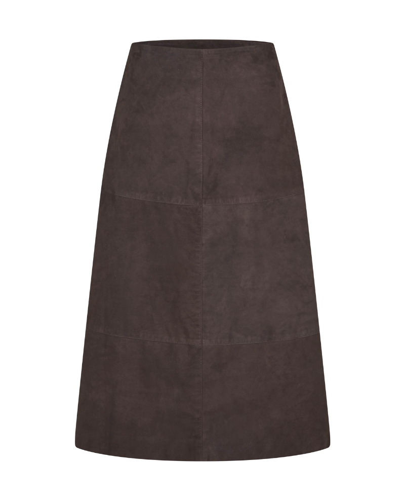 Second Female Noormie Chocolate Suede Skirt