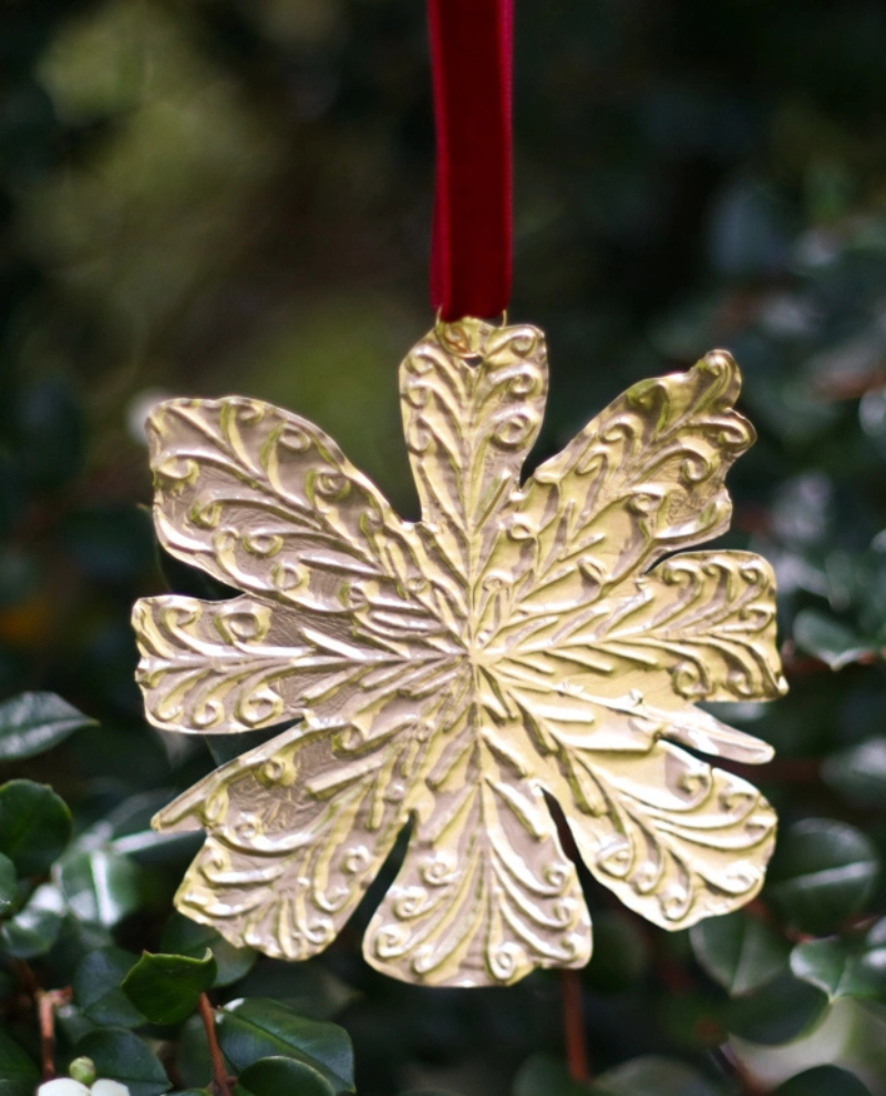 Meg Fatharly Embossed Tin Snowflake Decoration