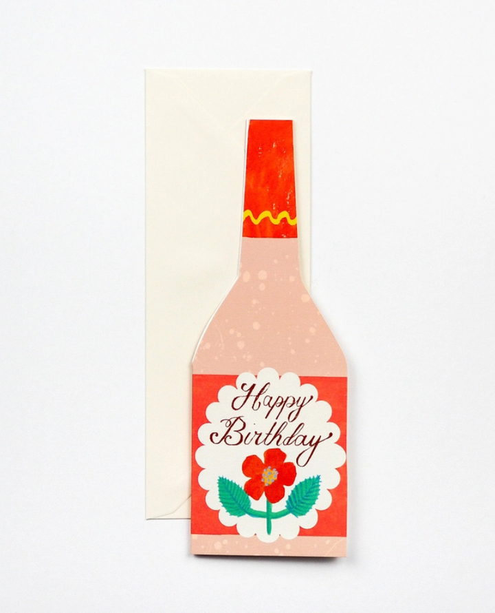 Hadley Birthday Rose Bottle Card