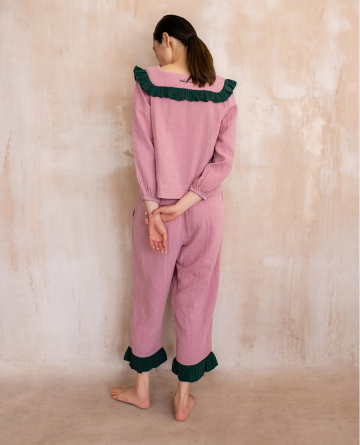 TBCo. Pink Green Ruffle Cotton Pyjamas Pop Up