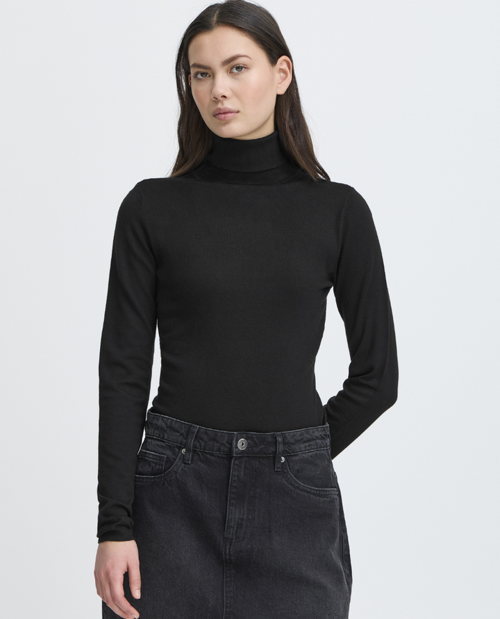 Ichi Mafa Black Rollneck Knit
