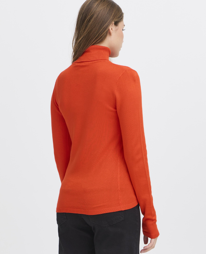 Ichi Mafa Fiery Red Rollneck Knit