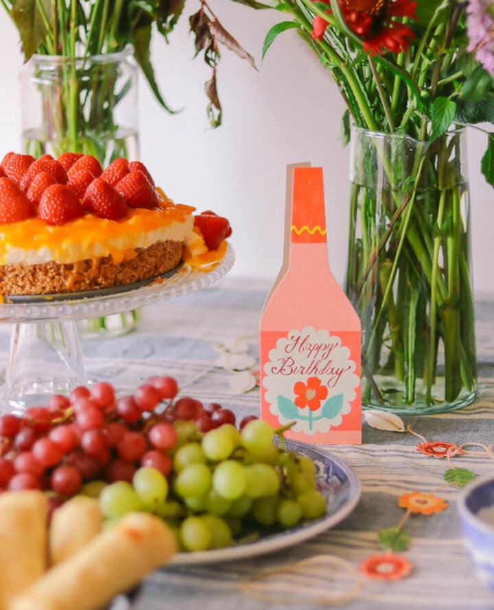 Hadley Birthday Rose Bottle Card