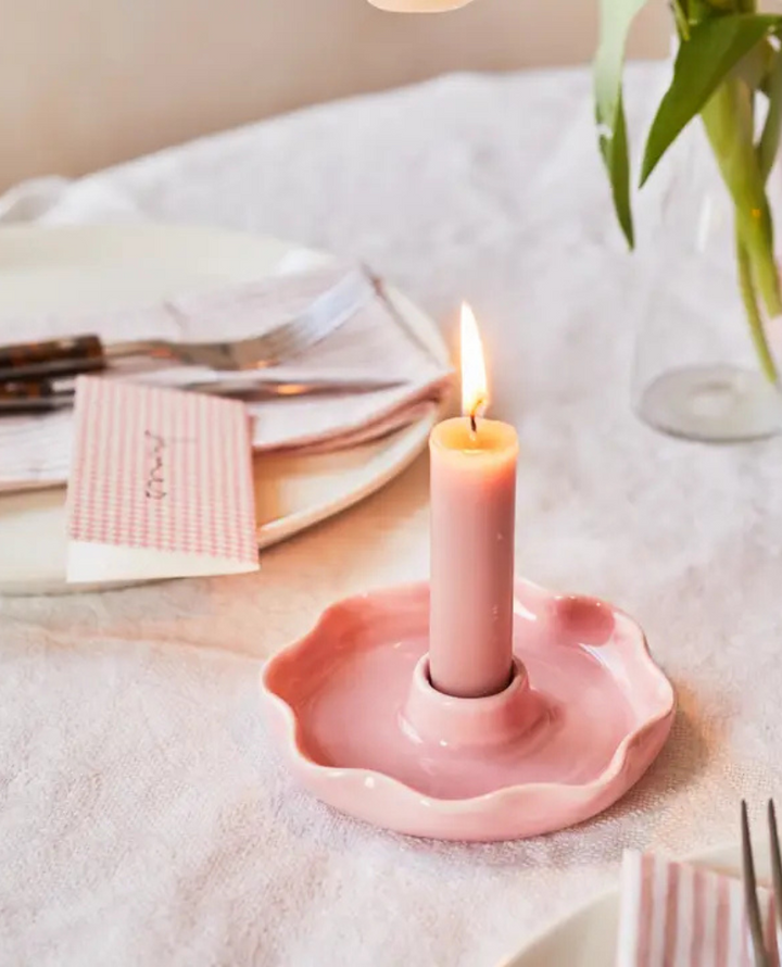 Heather Evelyn Pink Scallop Candle Holder