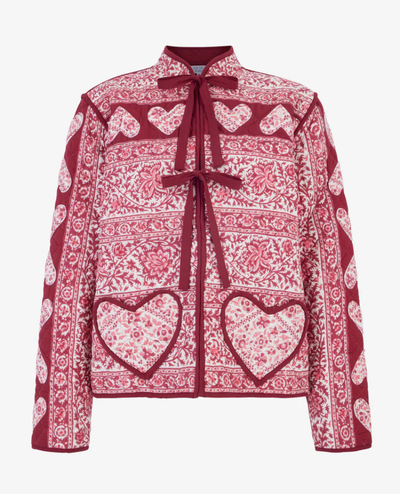 Pink City Prints Penny Burgundy Heart Jacket