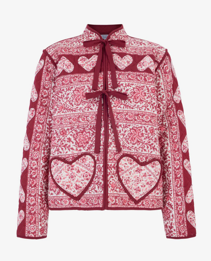 Pink City Prints Penny Burgundy Heart Jacket