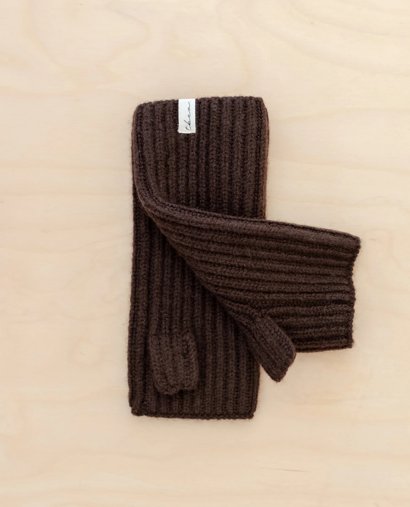 TBCo Cashmere Merino Brown Wrist Warmers Popup