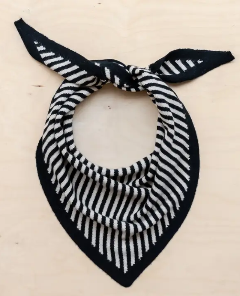 TBCo Merino Black Stripe Triangle Scarf