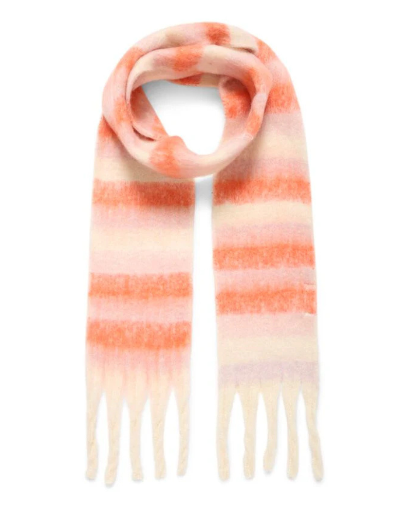 Ichi Lara Tangerine Stripe Scarf