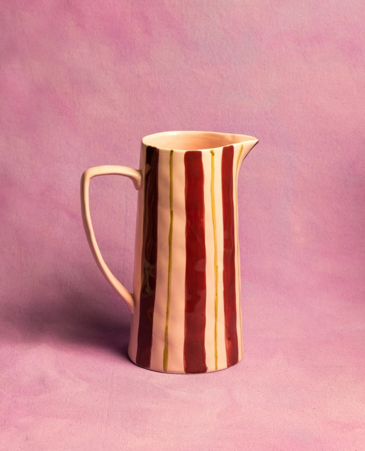 Maegen Pink & Burgundy Stripe Jug