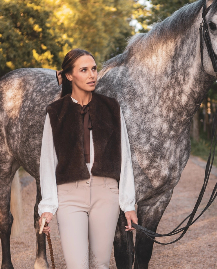 Chalk Cappucino Felicity Furry Gilet