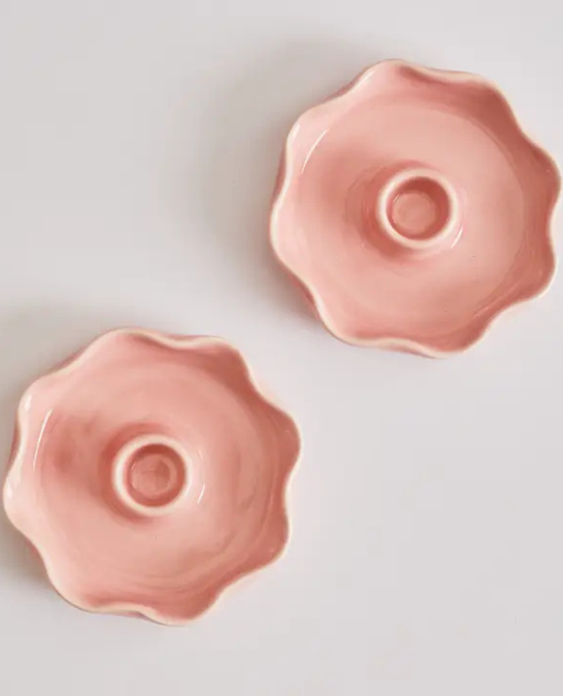 Heather Evelyn Pink Scallop Candle Holder