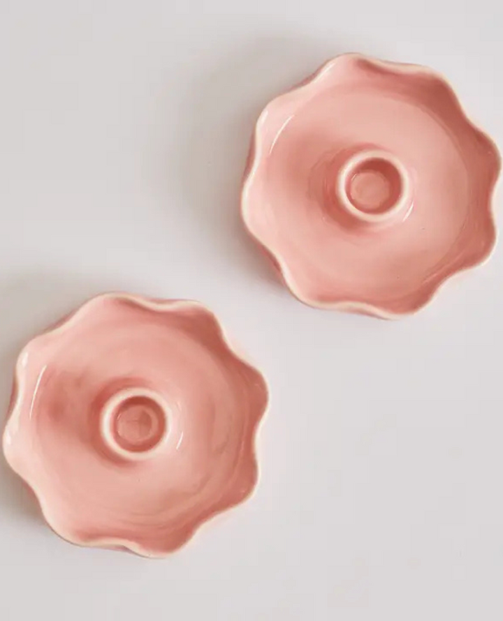 Heather Evelyn Pink Scallop Candle Holder