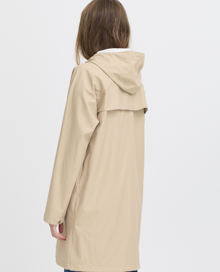 Ichi Tazi Travertine Red Zip Rain Jacket