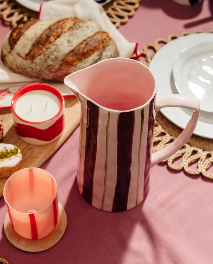 Maegen Pink & Burgundy Stripe Jug