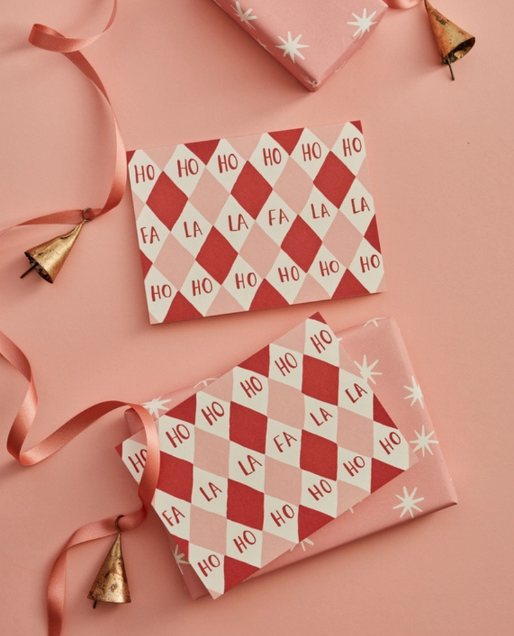 Heather Evelyn Ho Ho Ho Pink Card