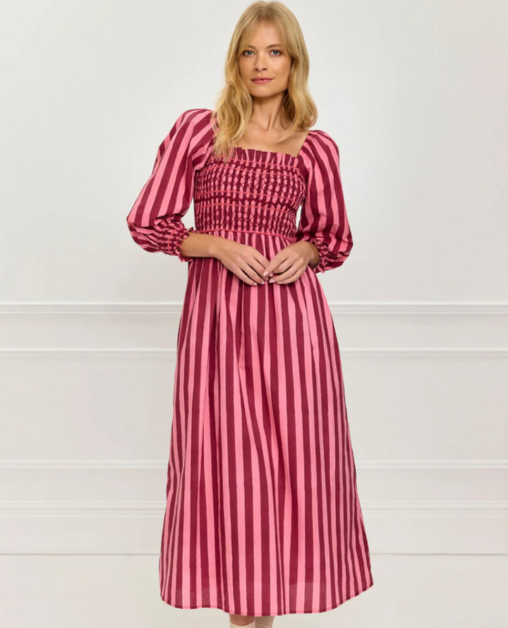 Pink City Prints Florence Pink Stripe Dress