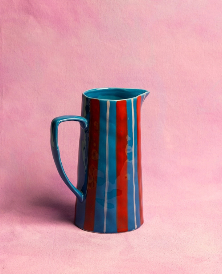 Maegen Blue & Red Stripe Jug