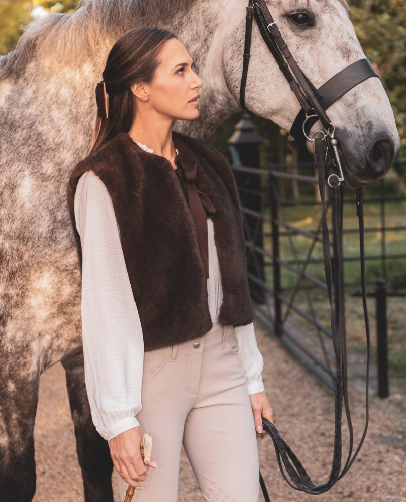 Chalk Cappucino Felicity Furry Gilet