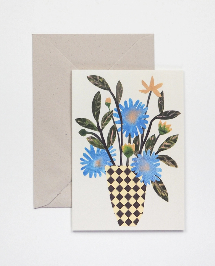 Hadley Chequer Vase Card