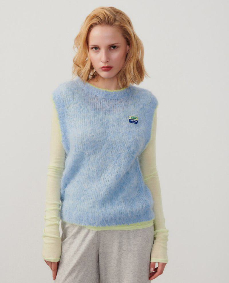 American Vintage Bymi Blue Sweater Vest Knit