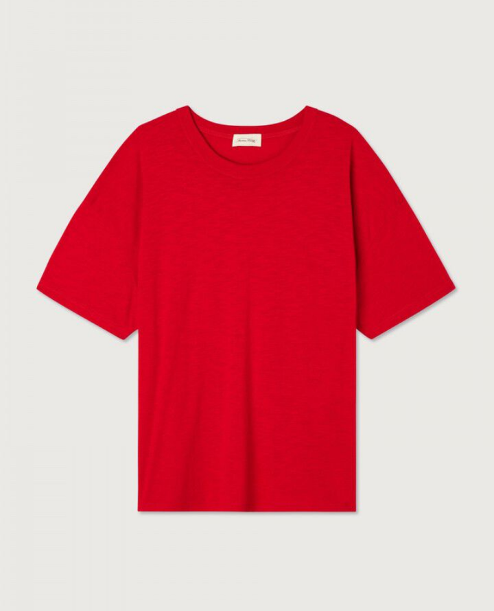 American Vintage Jacksonville Poppy Red Short Sleeve T-Shirt