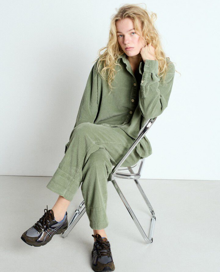 American Vintage Padow River Green Cord Trousers