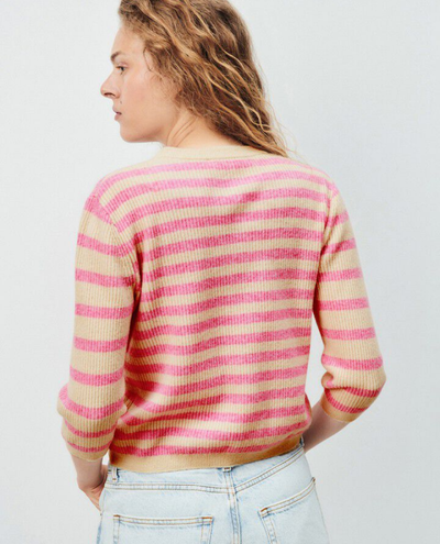 American Vintage Raxow Pink Stripe Knit