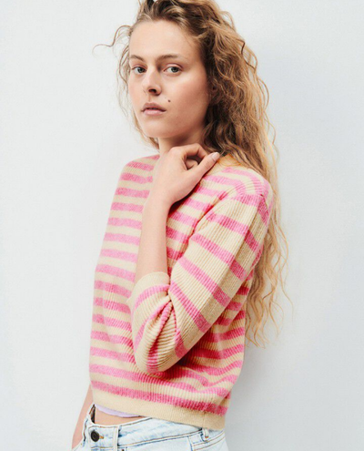 American Vintage Raxow Pink Stripe Knit