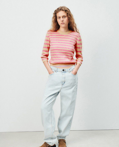 American Vintage Raxow Pink Stripe Knit