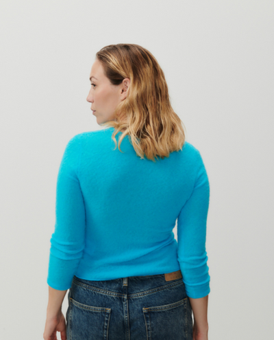 American Vintage  Xinow Splash Blue Round Neck Knit