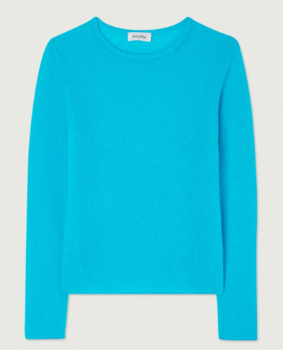 American Vintage  Xinow Splash Blue Round Neck Knit