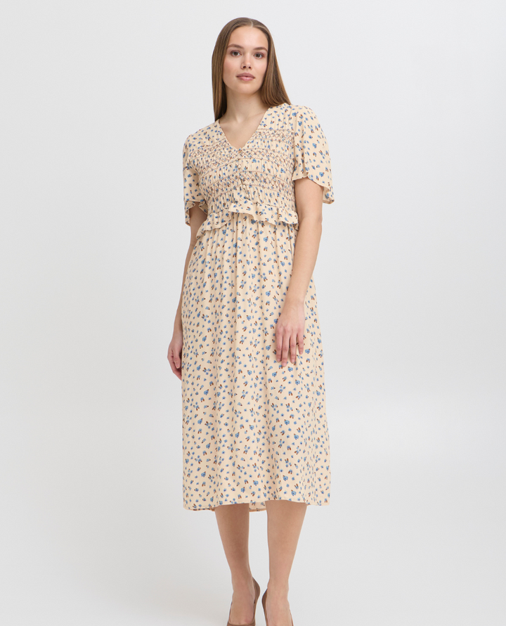 Atelier Reve Feline Blue Floral Midi Dress